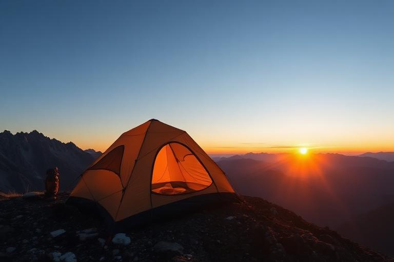 Backpacking Tent pitched at a campsite
