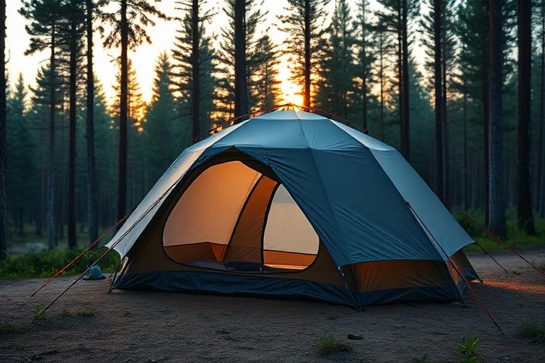 Dome Tent pitched at a campsite