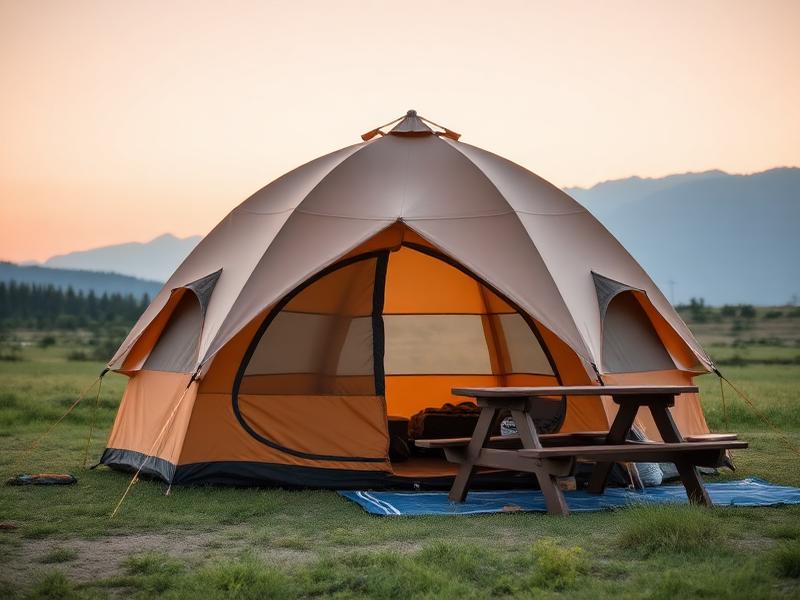 Family Dome Tent pitched at a campsite