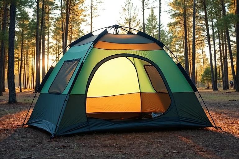 Instant Tent pitched at a campsite