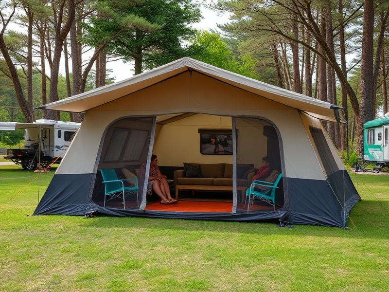 Multi-Room Tent pitched at a campsite