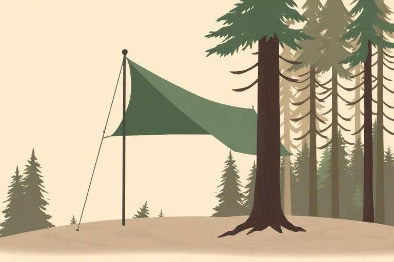 Diamond plow-point tarp pitch with one high corner